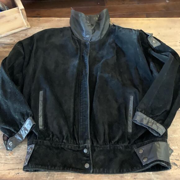 Genuine leather 80s style Mens full zip Jacket USA Small - Picture 1 of 4